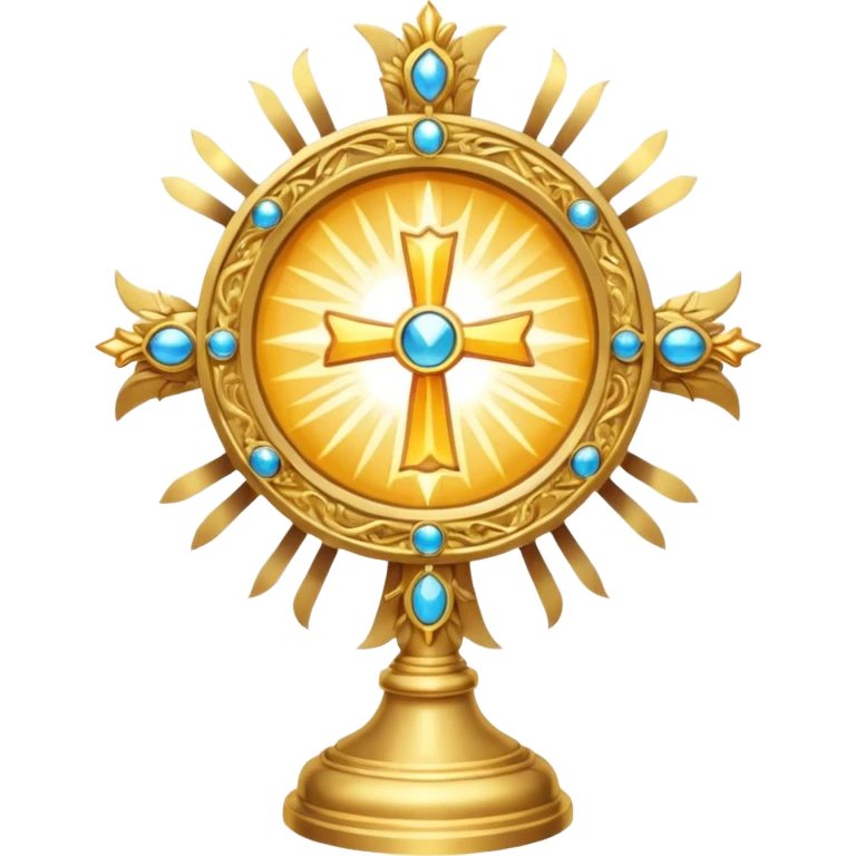 monstrance gold with rays with cross emoji