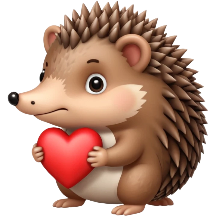 Hedgehog with love emoji