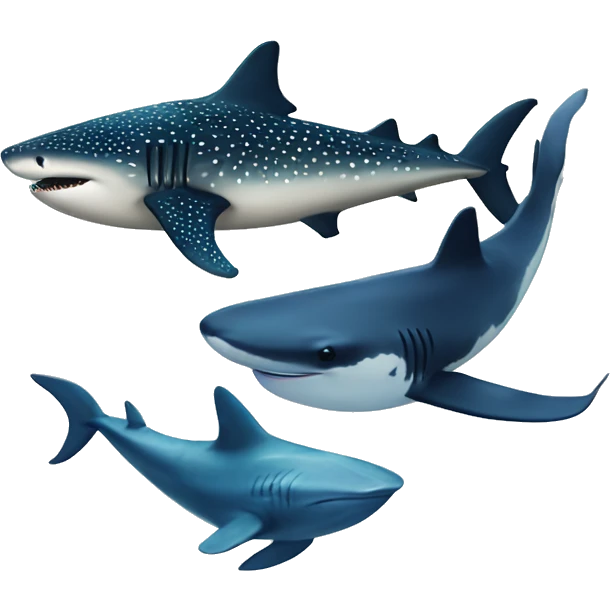 whale shark and manta ray emoji