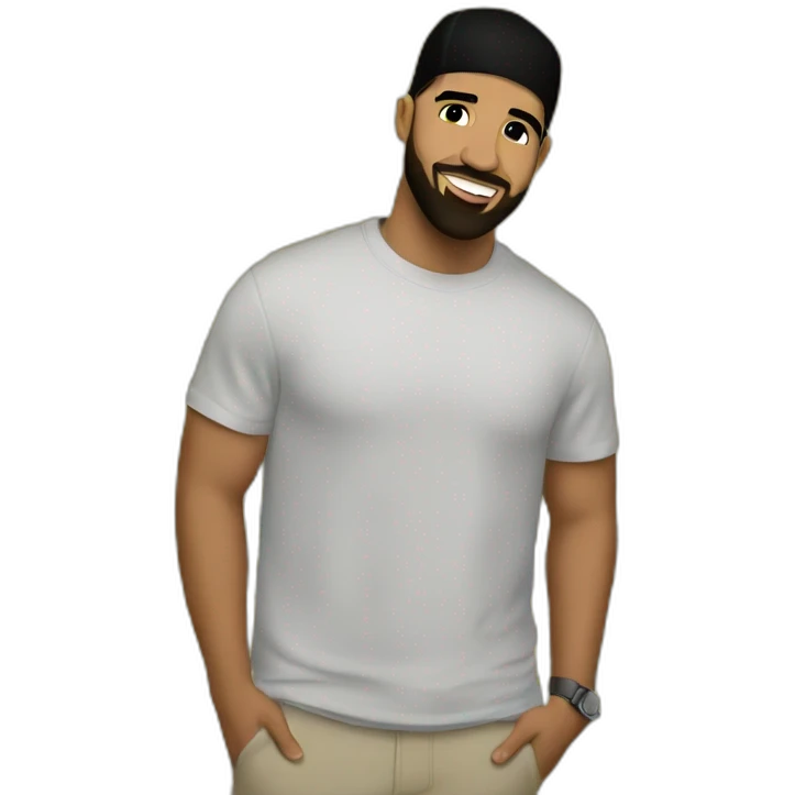 Drake with caps emoji