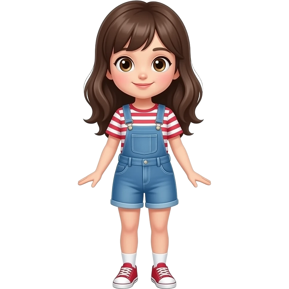 Menina bonita  fofa e um corpo todo com roupa emoji