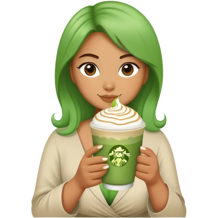 curvy me with matcha latte emoji