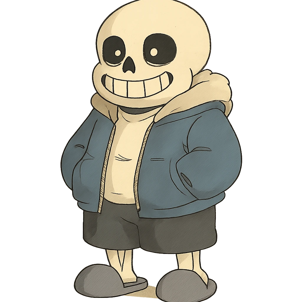 ghibli style Sans from Undertale emoji