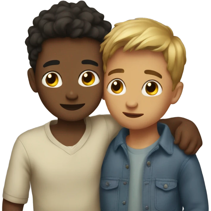 Two boys cuddling  emoji