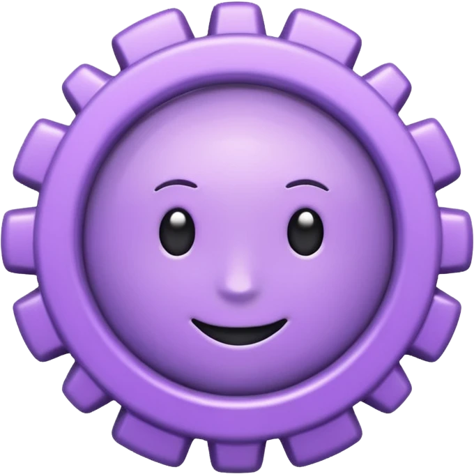 lavender gear emoji, simple and friendly, apple style emoji