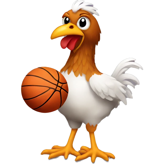 Hen playing basketball emoji