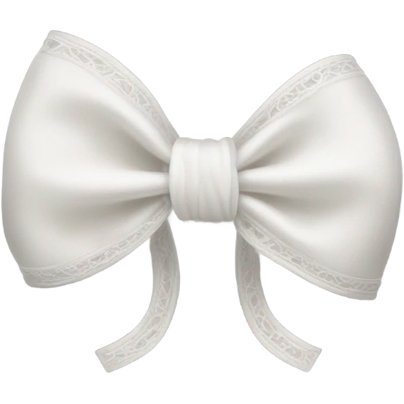 Dainty white bow ￼ emoji