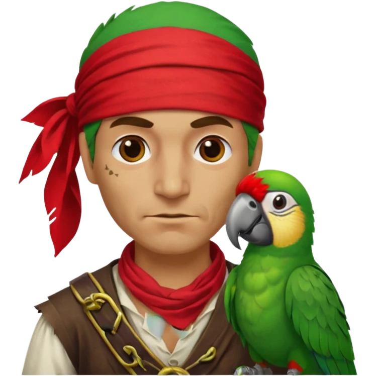 pirate and parrot emoji