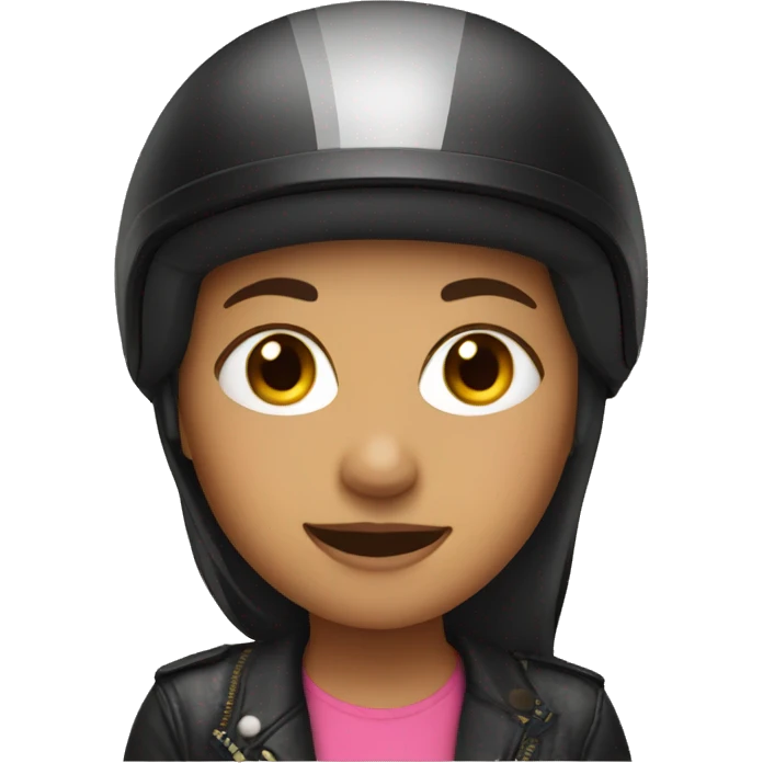 a girl with a biker helmet on emoji