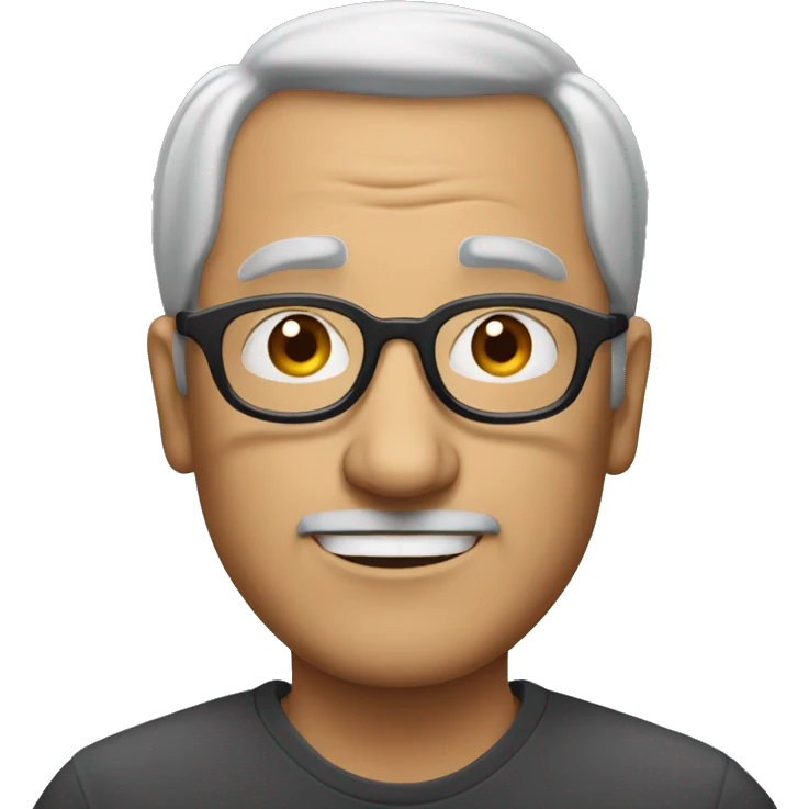 cartoon middle-aged man wearing round glasses emoji