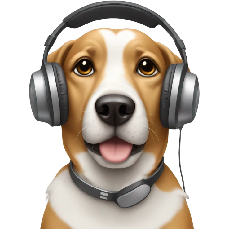Dog listening to music  emoji