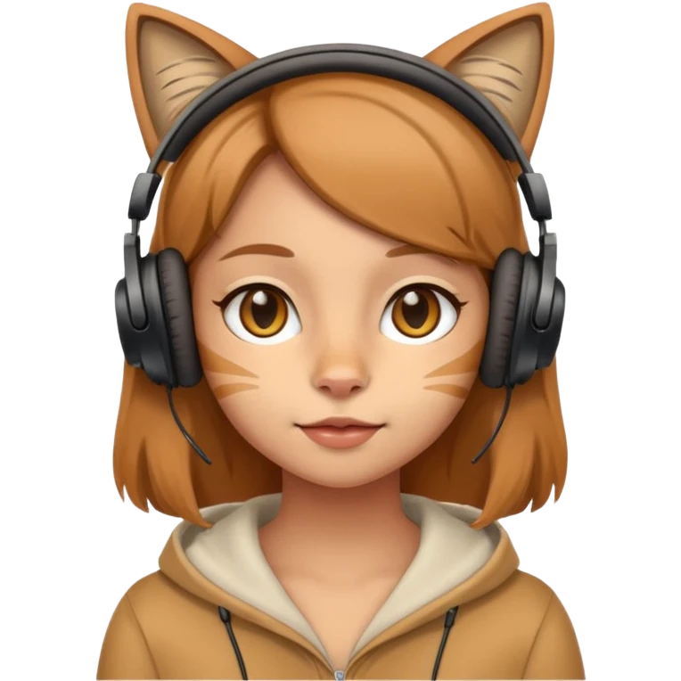 Light brown woman with cat headphones  emoji