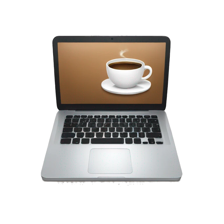Laptop and coffee emoji