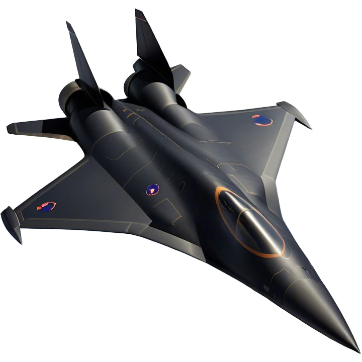 SR-71 Blackbird - Lockheed Martin (Stealth Grey) A sleek, high-speed reconnaissance aircraft with an elongated, needle-like fuselage and a smooth, aerodynamic design. The body is finished in a deep, matte jet-black with subtle panel lines and heat-resistant detailing. Its twin engines are seamlessly integrated into the structure, with sharp, swept-back wings that emphasize speed and stealth. The cockpit canopy is tinted, adding to its mysterious, high-tech aesthetic, while the overall silhouette exudes an aura of unmatched velocity and secrecy. emoji