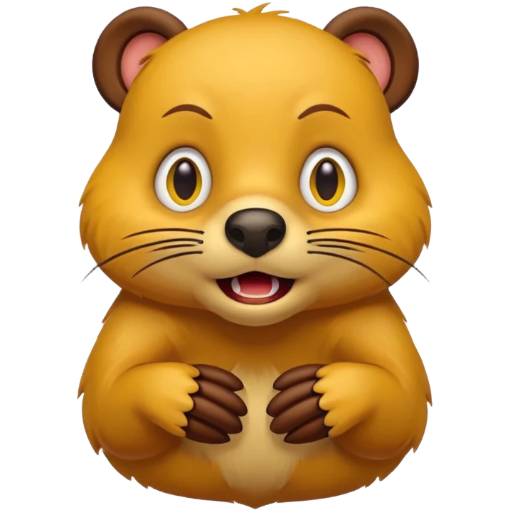 BUC-EES BEAVER emoticon expressing fright emoji