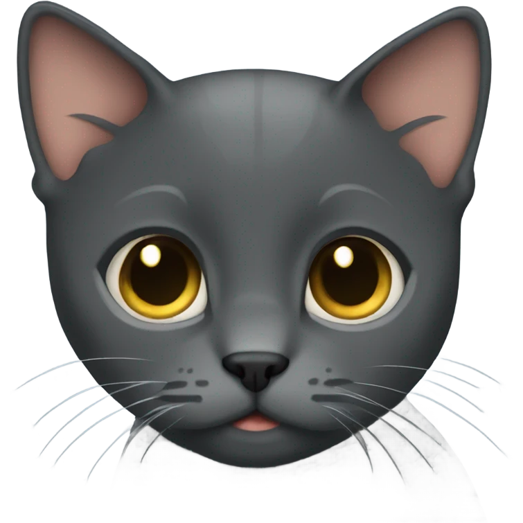 Dark gray short haired cat emoji