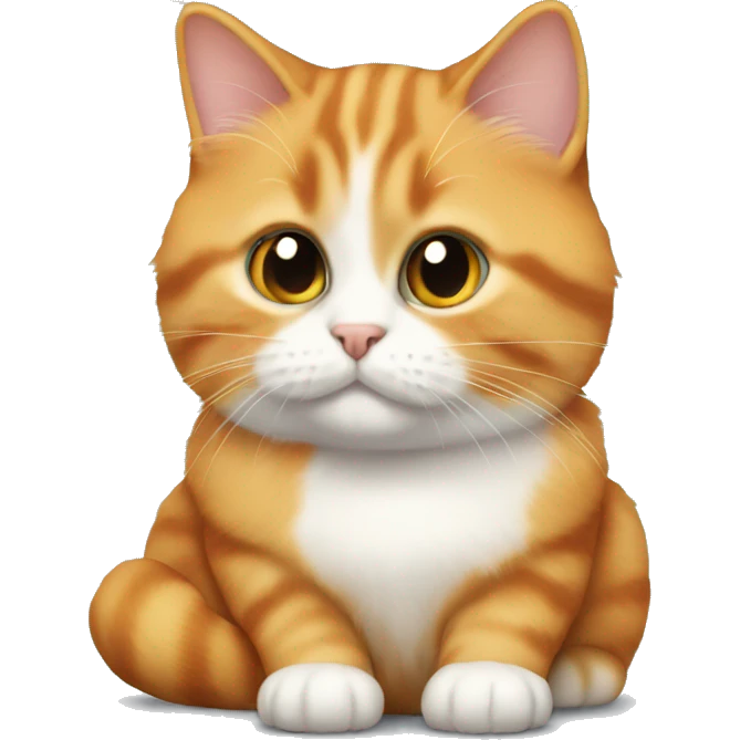 Orange munchkin cat sitting  emoji