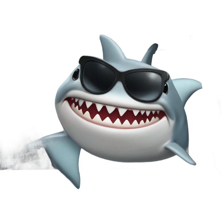shark doing a drive bye emoji