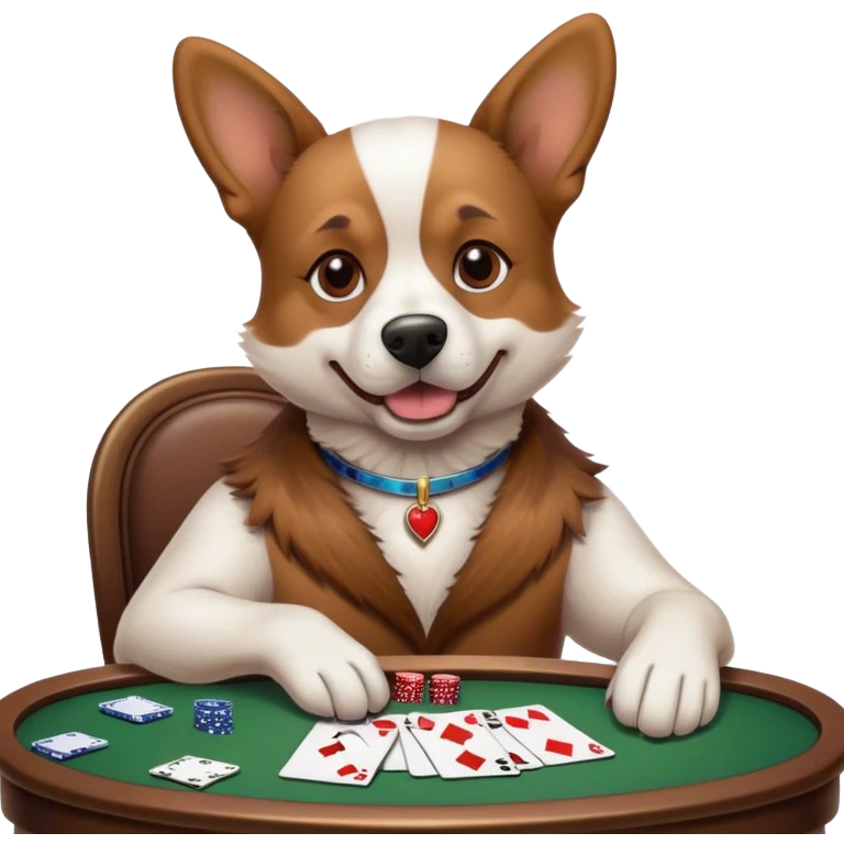 Dog poker emoji