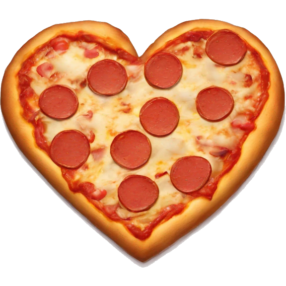 pizza in the shape of a broken heart for Valentine's Day emoji