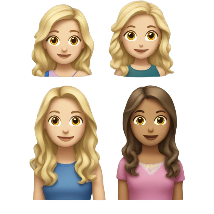 Two brunettes and a blonde girl  emoji
