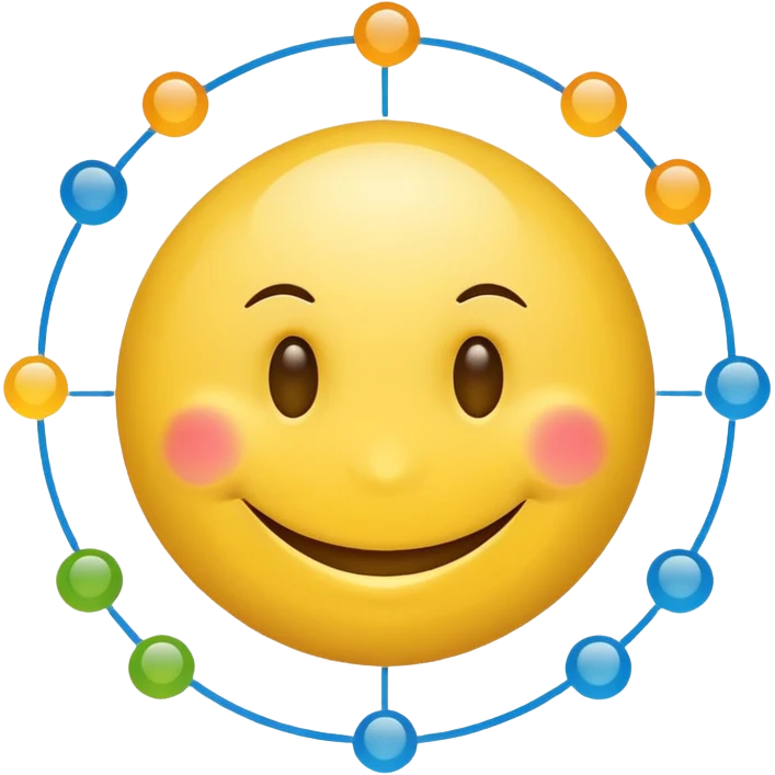 smiley with text: C360, and data visualization charts on the smiley emoji