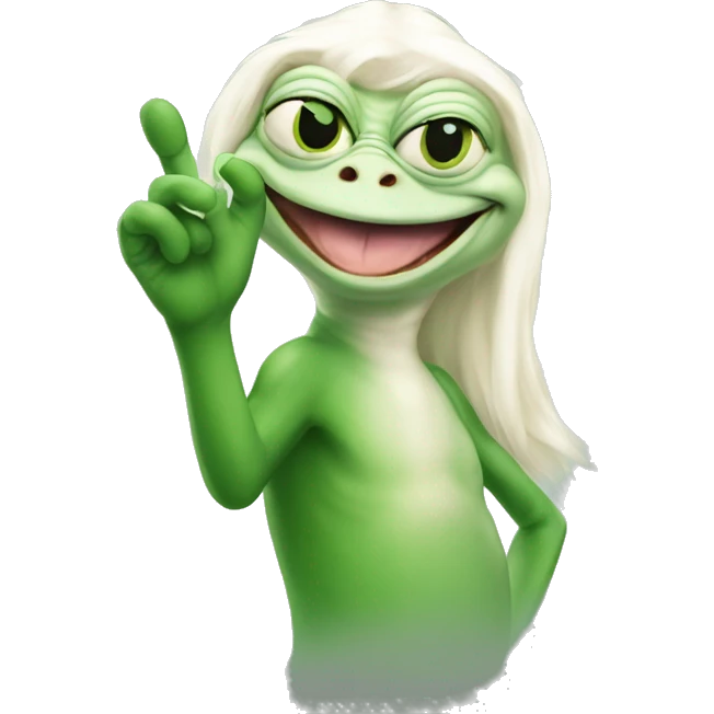 Albino squirl and green pepe the frog giving the OK hand gesture emoji