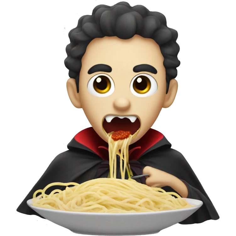 Vampire eating spaghetti  emoji