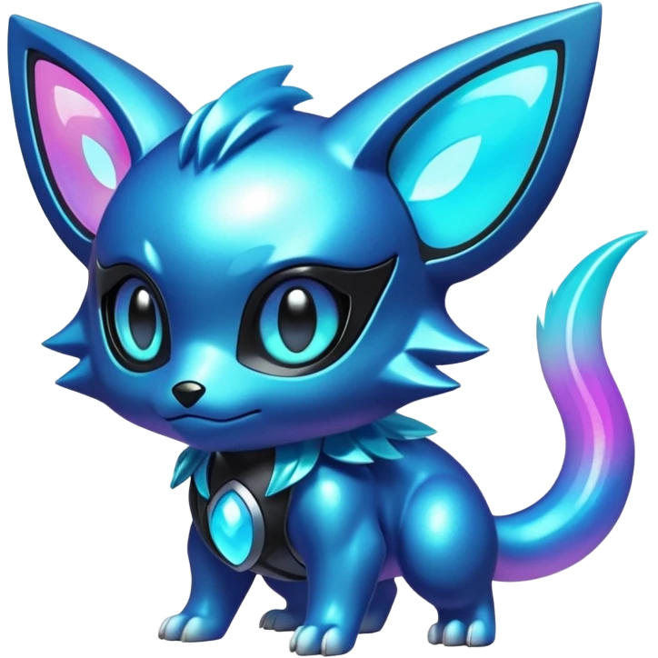  Epic legendary Shiny sparkly transparent bioluminescent luminescent vibrant bright pastel dark exotic iridescent colorful gradients futuristic modern metallic glossy glittery fantasy-cyber-Protogen-Fakémon-Pokémon-Shinx-creature emoji