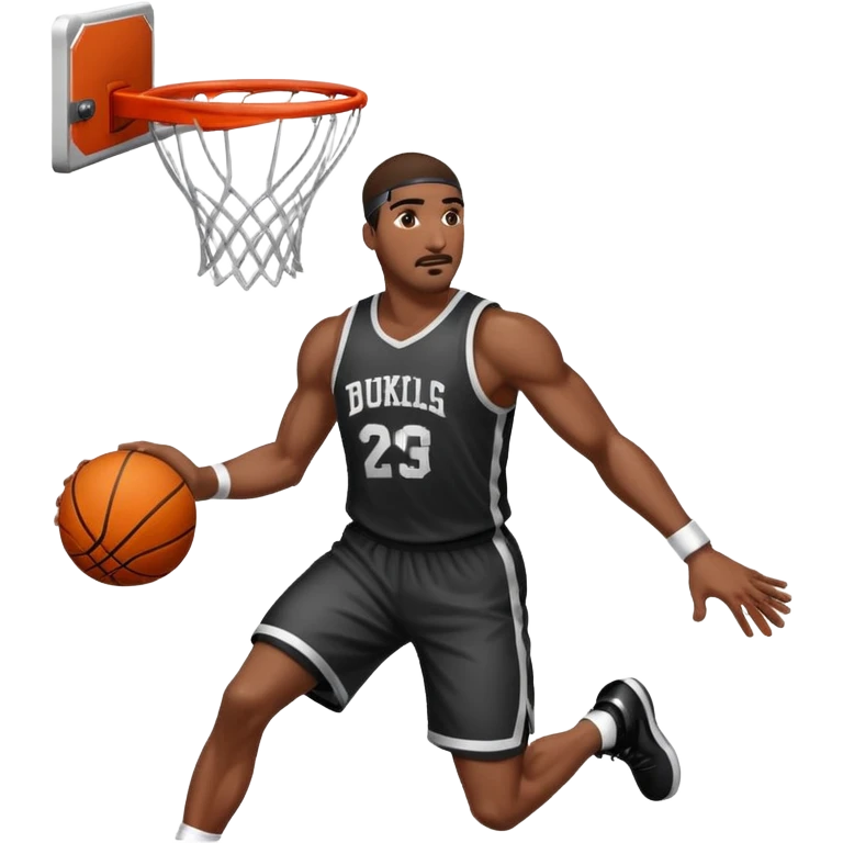 Dunking black Basketballer  emoji