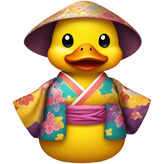 Yellow Duck in a kimono emoji