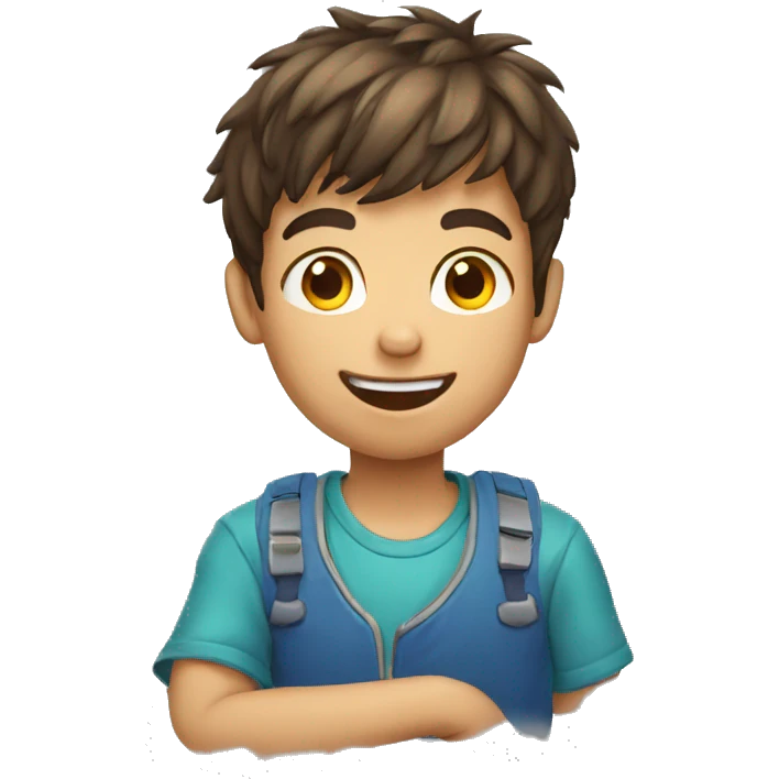 A boy playing game emoji