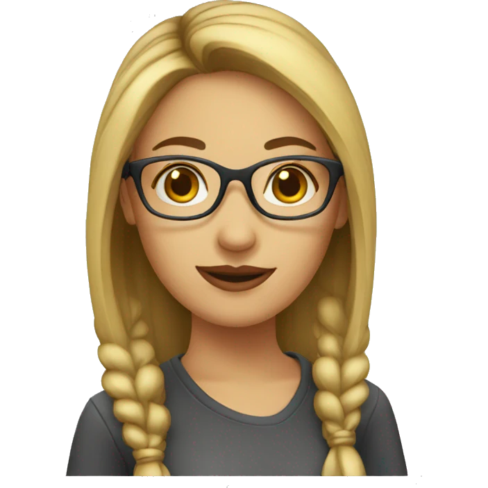 blog woman with ponytail with glasses  emoji