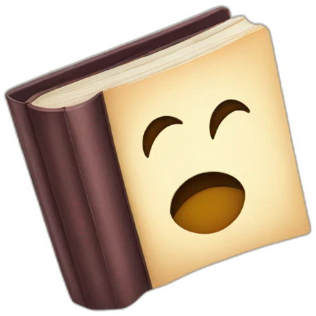 Book with face emoji