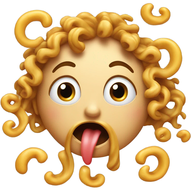 Drooling emoji with curls throwing up  emoji
