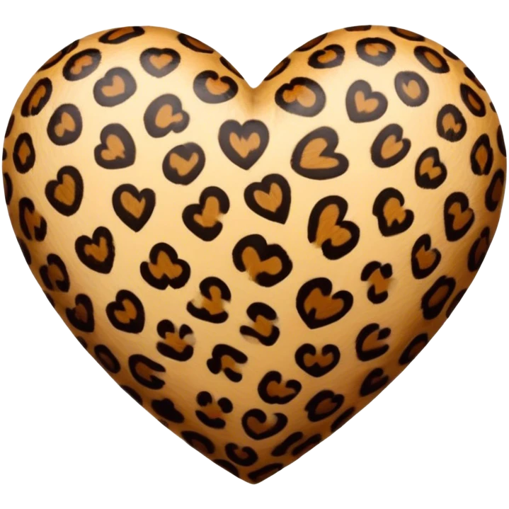 leopard print heart emoji