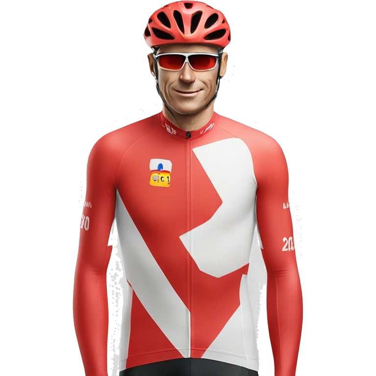 maillot cycliste blanc a pois rouges emoji