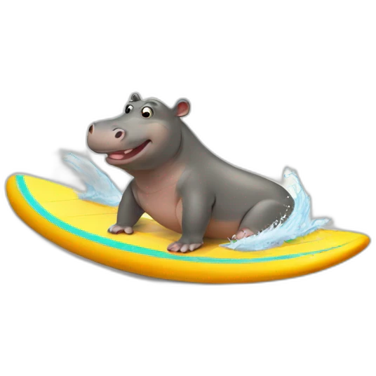 Surfing hippo emoji