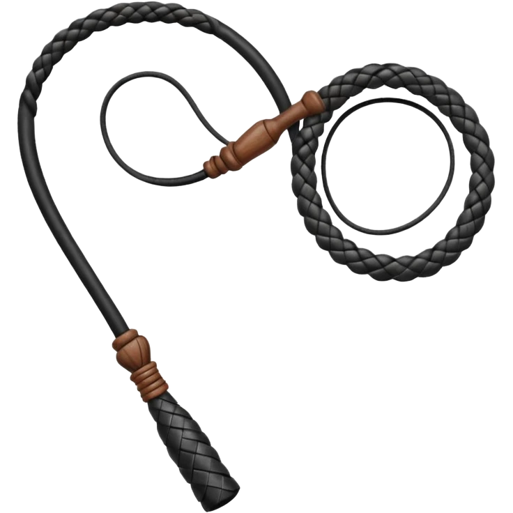 Realistic black whip emoji