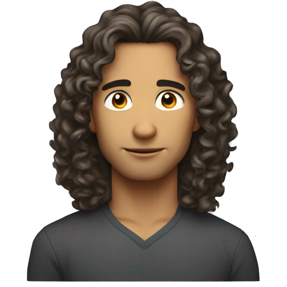 just the head man long curly hair 5 oclock shadow must emoji
