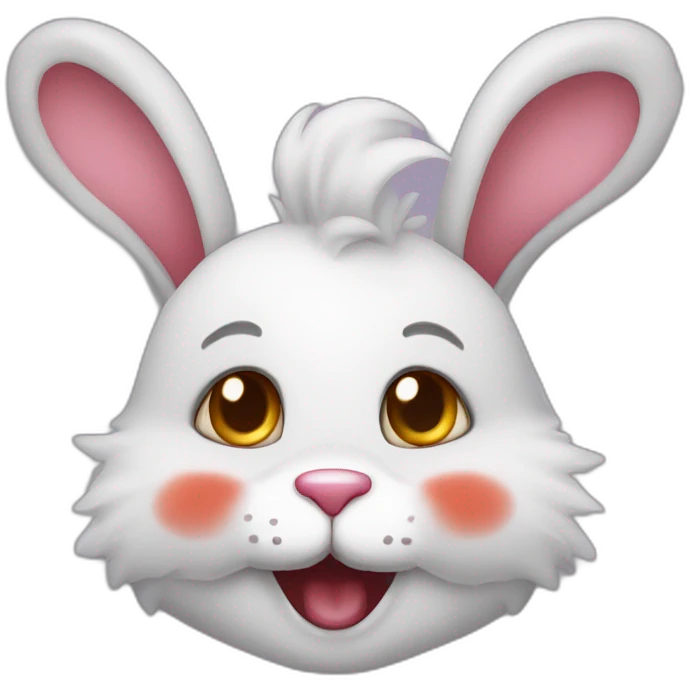 Cute Bunny with clownface emoji