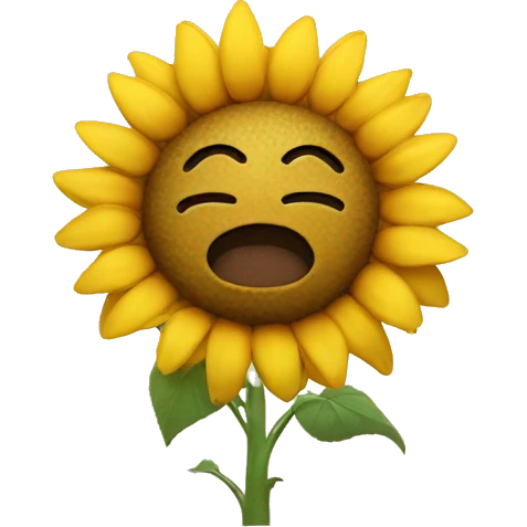 Sunflower with heart hands emoji