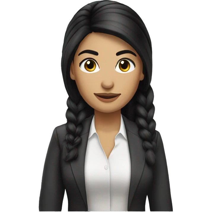 latina woman HR manager black hair pony tail black eyes emoji