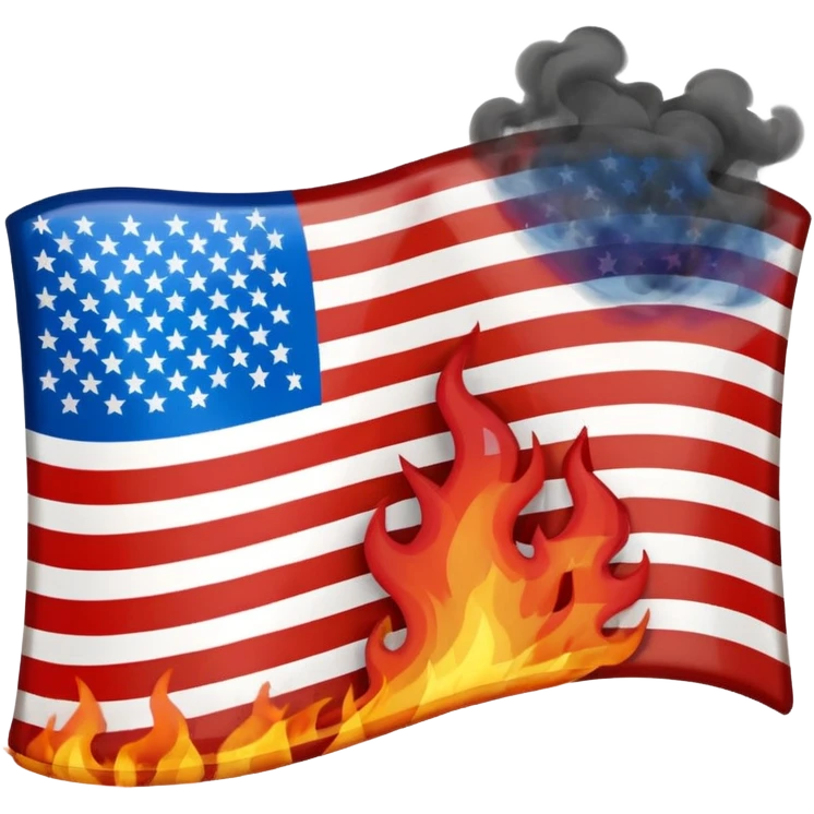 Burning american flag emoji