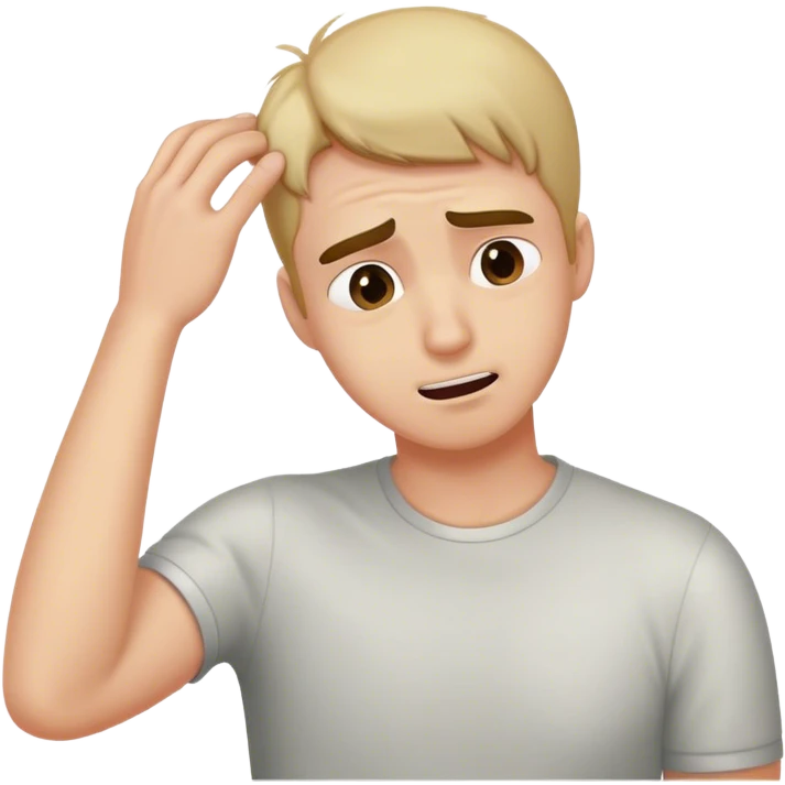 Guy getting embarrassed and scratching the back of his head emoji