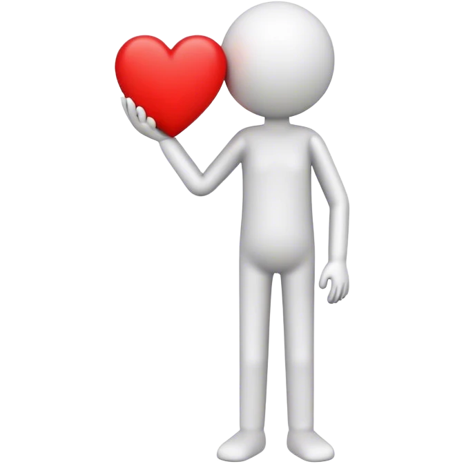 Stick figure red heart emoji