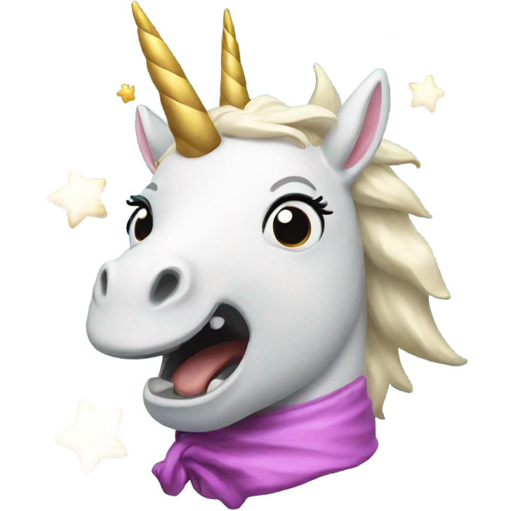 Throwing up unicorns emoji