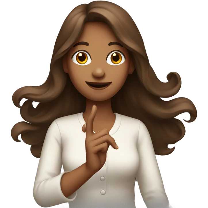 brown long hair lady with open hand gesture emoji
