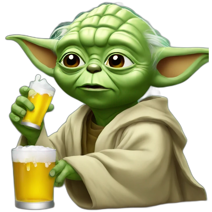 Yoda drink beer emoji