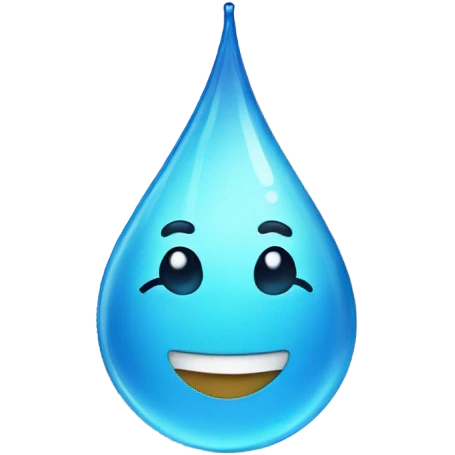 water drop with happy face  emoji
